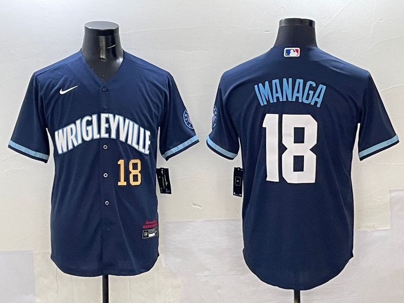 Men Chicago Cubs #18 Imanaga Dark Blue City Edition 2025 Nike MLB Jersey style 3->chicago cubs->MLB Jersey